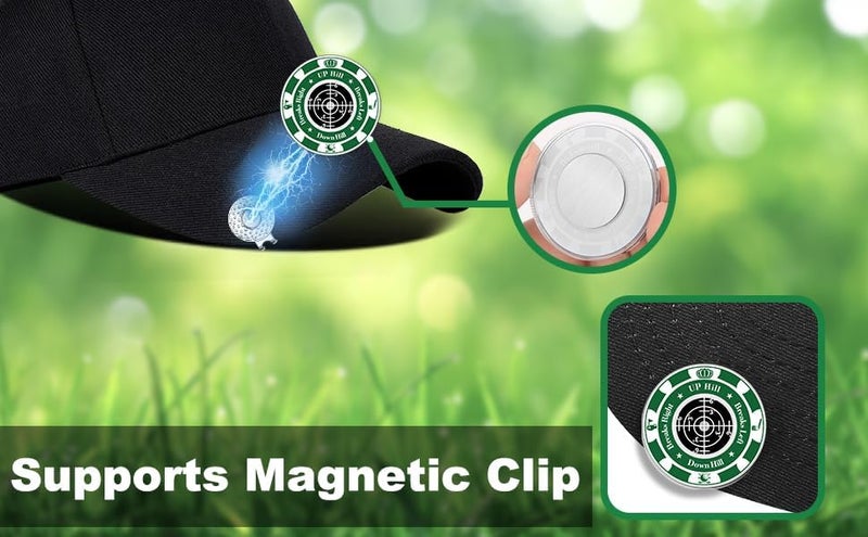 Tsocent Golf Green Reader, 2 Pack Ball Marker for Putting Green with High Precision Horizontal Bubble, Golf Accessories Putt Aid Tool with Hat Clip, Present for Men Women - Image 3
